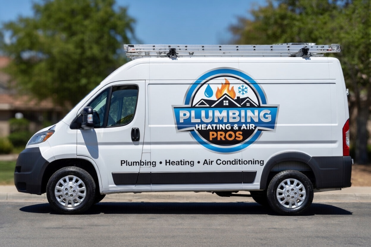 Local plumbing heating and air service van serving Mountain View